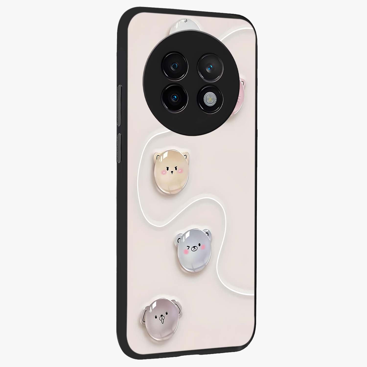 Puffy Face Parade Glass Case upright view showcasing adorable character artwork with cheerful animated theme.