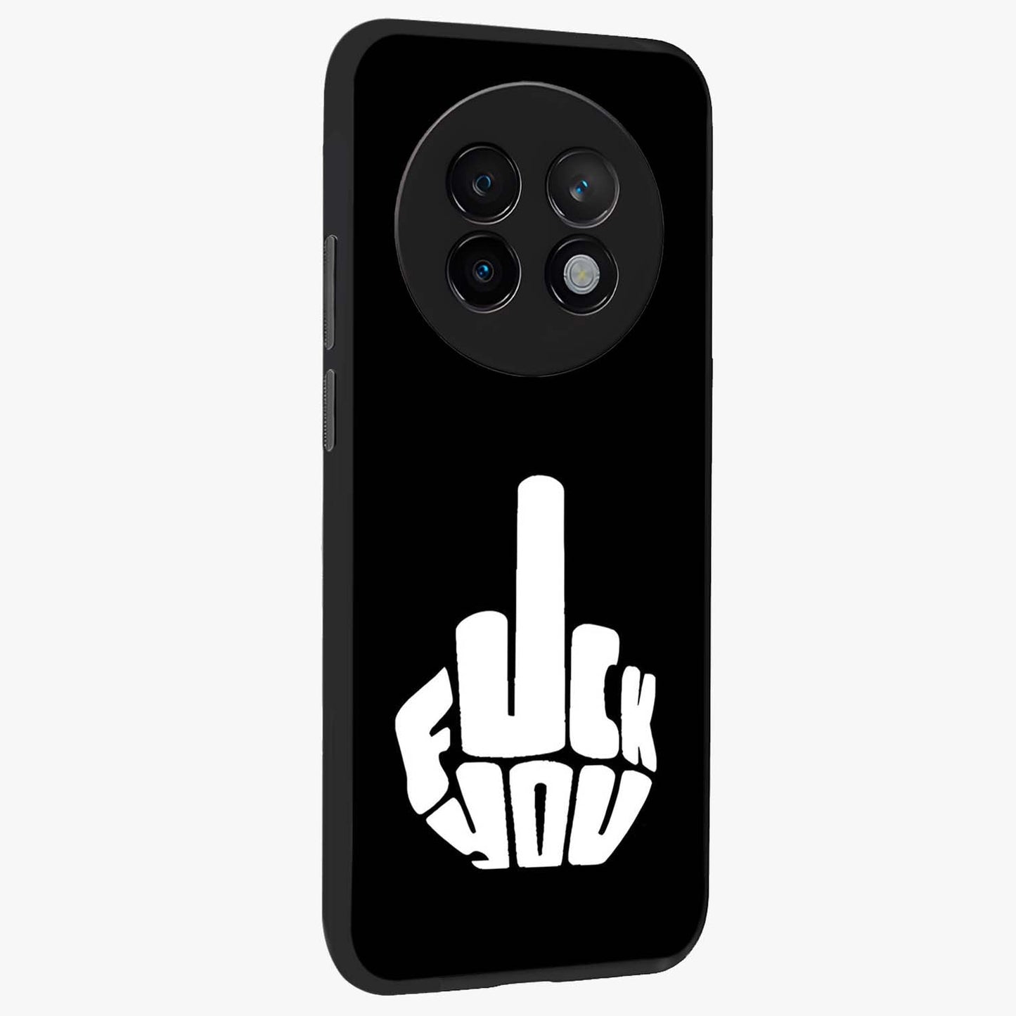 Rebel Mode On Glass Case upright view showcasing striking statement artwork with bold rebellious theme.