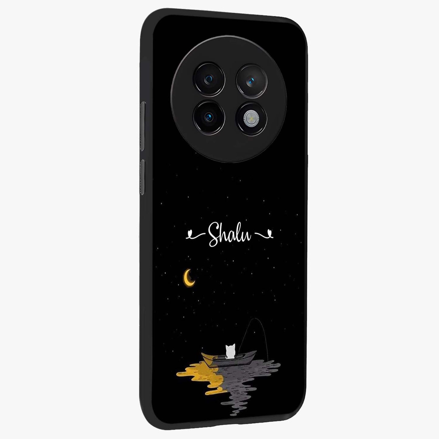 Silent Night Row Glass Case upright view showcasing tranquil night artwork with serene landscape theme.