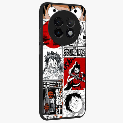 Strawhat Chaos Panels Glass Case upright view showcasing energetic anime artwork with bold adventure theme.