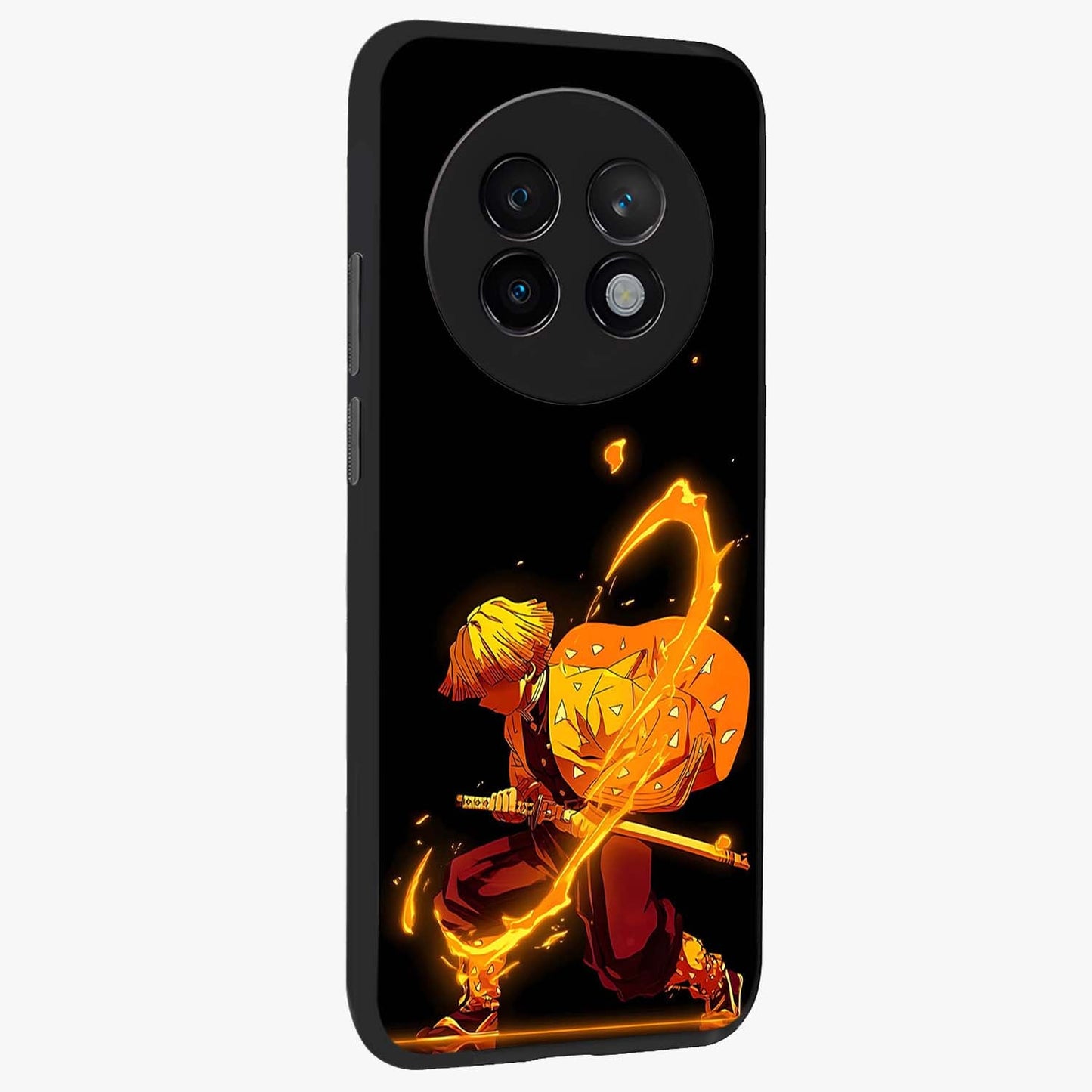 Thunder Flame Execution Glass Case upright view showcasing explosive flame artwork with dynamic action theme.