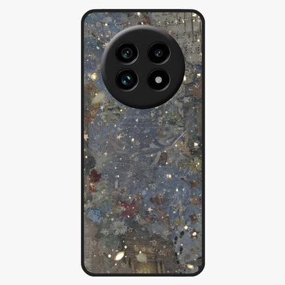 Aesthetic Astrolophia Glass Case showing flat back view with dreamy aesthetic design and glossy glass finish.