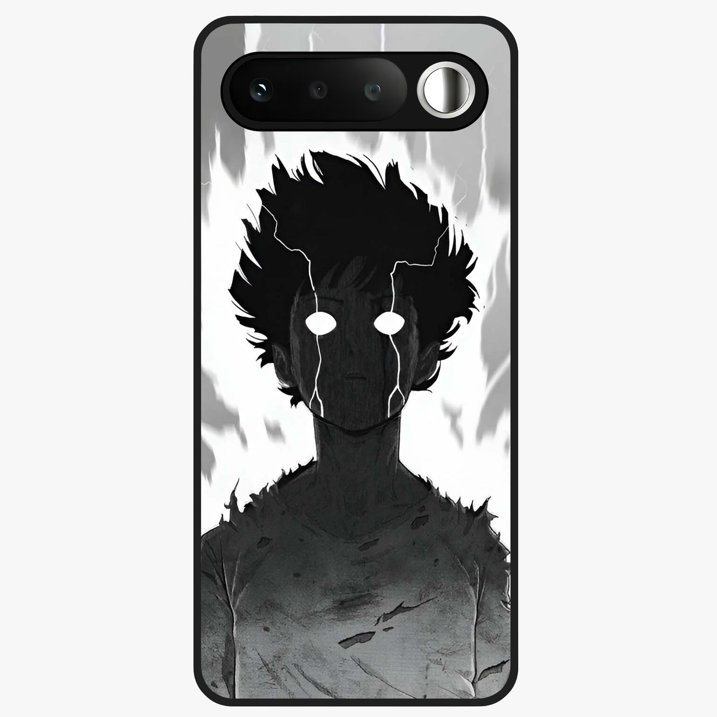 Awakened Inner Rage Glass Case showing flat back view with intense artistic artwork and glossy glass finish.