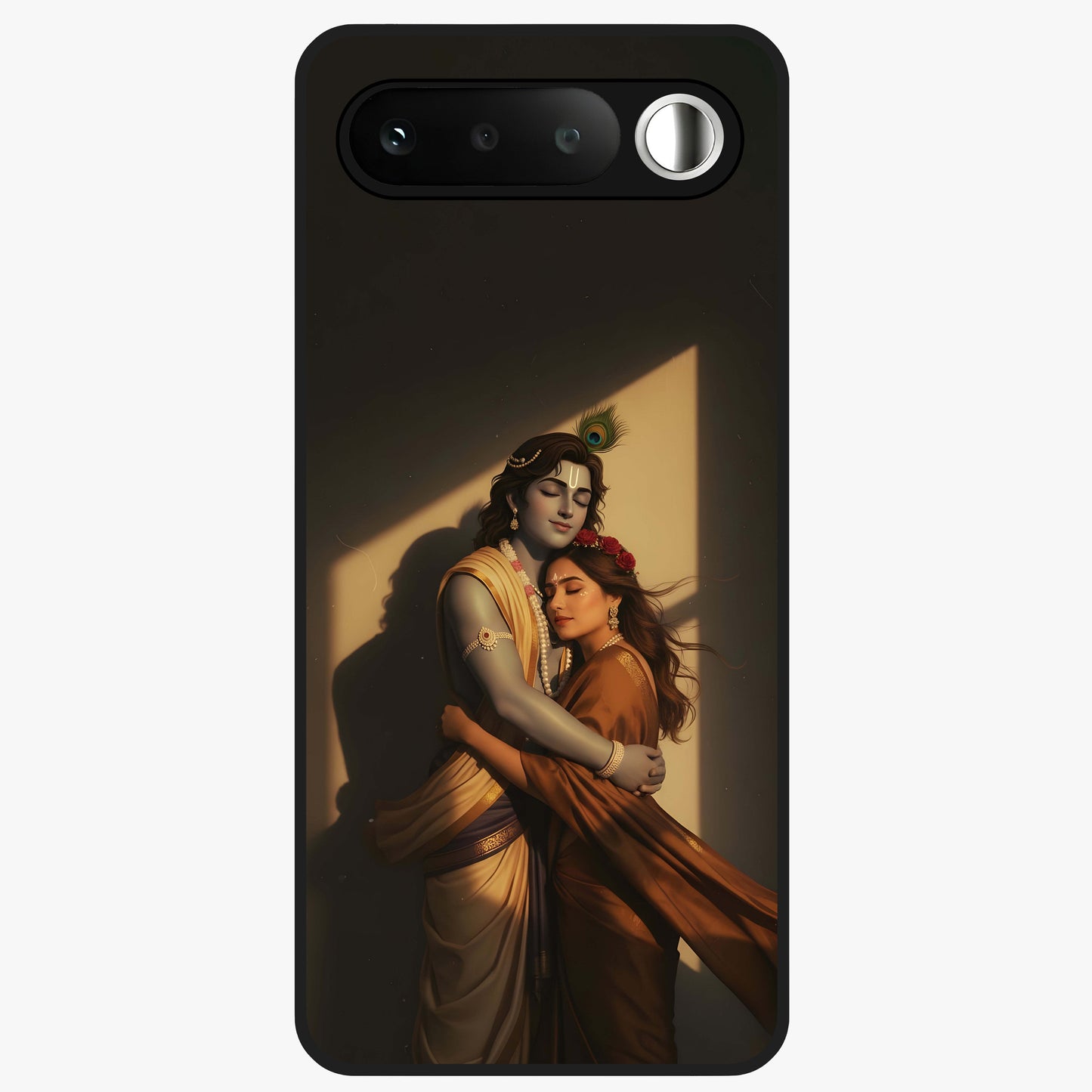 Divine Eternal Love Glass Case showing flat back view with spiritual love themed artwork and glossy glass finish.