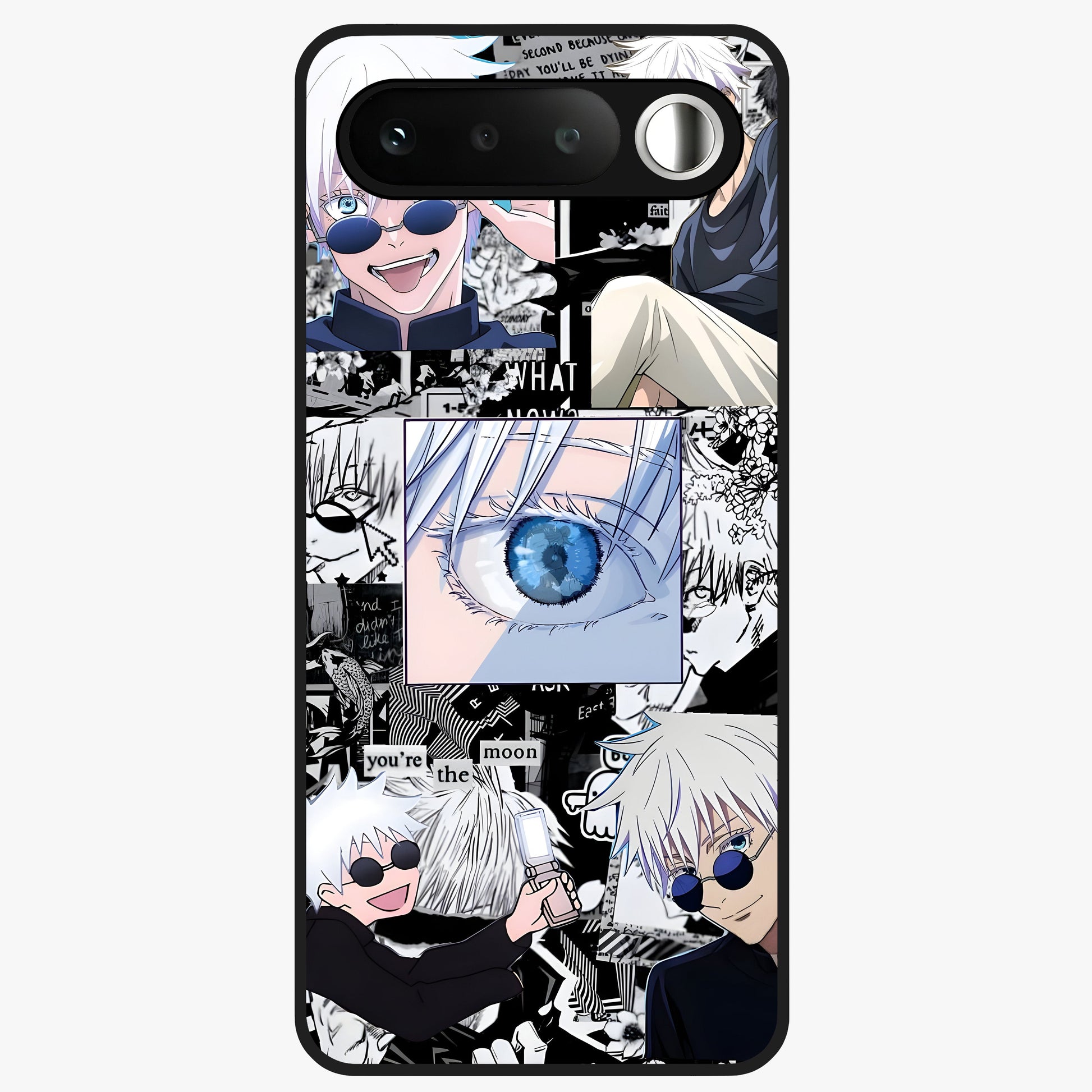 Infinity Sorcerer Chaos Glass Case showing flat back view with mystical sorcerer themed artwork and glossy glass finish.