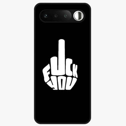 Rebel Mode On Glass Case showing flat back view with bold rebellious typography artwork and glossy glass finish.