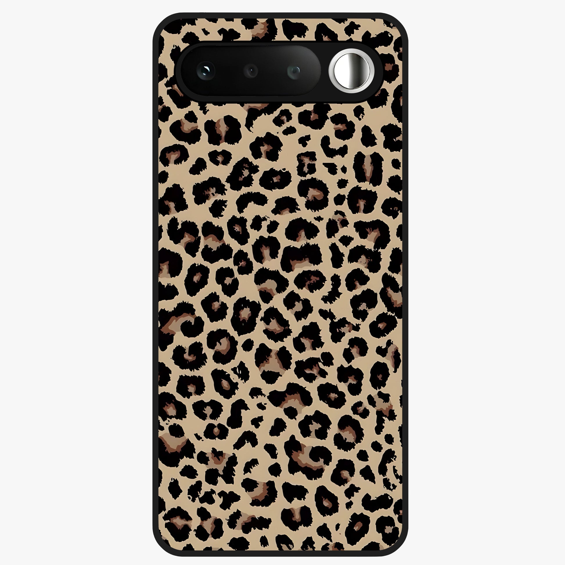 Savage Chic Pattern Glass Case showing flat back view with stylish patterned artwork and glossy glass finish.