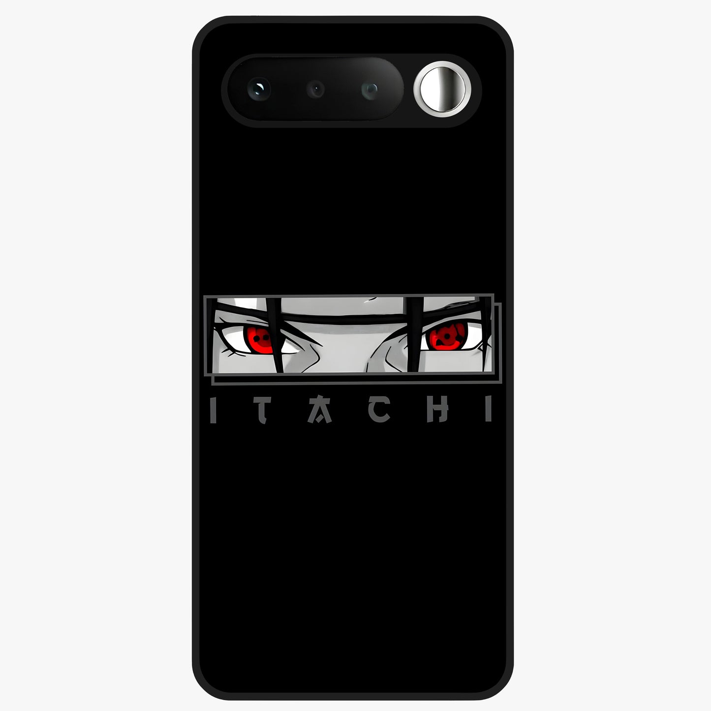 Scarlet Gaze Dominance Glass Case showing flat back view with striking red themed artwork and glossy glass finish.