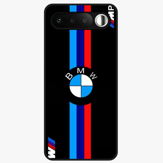 Turbo BMW Beast Glass Case showing flat back view with high performance sports car artwork and glossy glass finish.