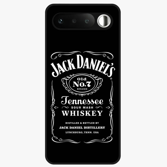 Vintage Whiskey Heritage Glass Case showing flat back view with classic whiskey inspired artwork and glossy glass finish.