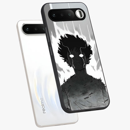 Awakened Inner Rage Glass Case displayed in angled mockup highlighting powerful graphic design and bold artistic theme.