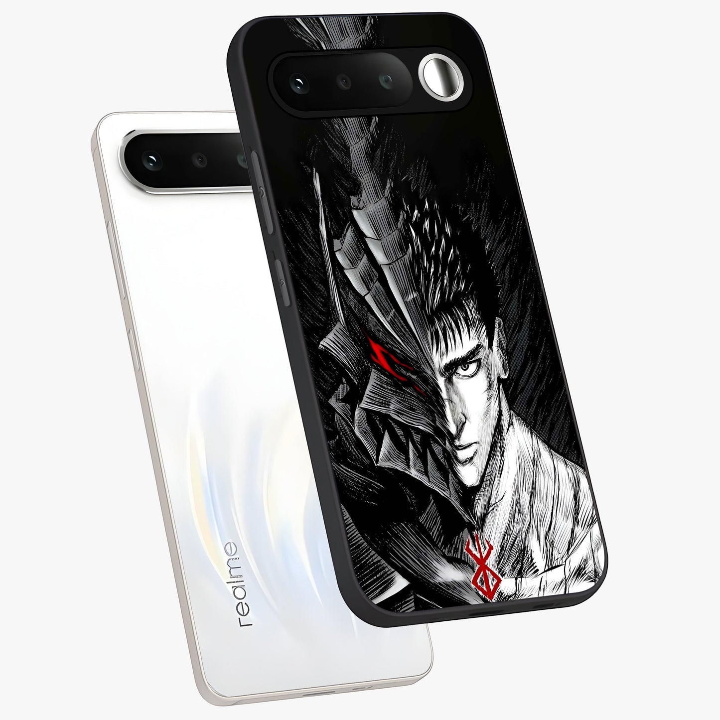 Berserker Blood Oath Glass Case displayed in angled mockup highlighting dark fantasy graphic design and powerful theme.