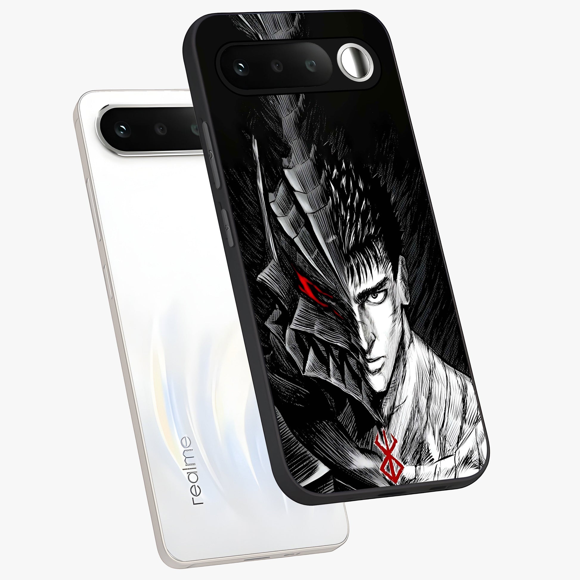 Berserker Blood Oath Glass Case displayed in angled mockup highlighting dark fantasy graphic design and powerful theme.
