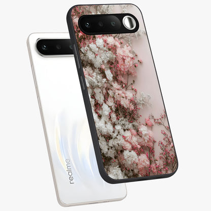 Blush Blossom Cloud Glass Case displayed in angled mockup highlighting soft cloud and blossom design with pastel aesthetic.