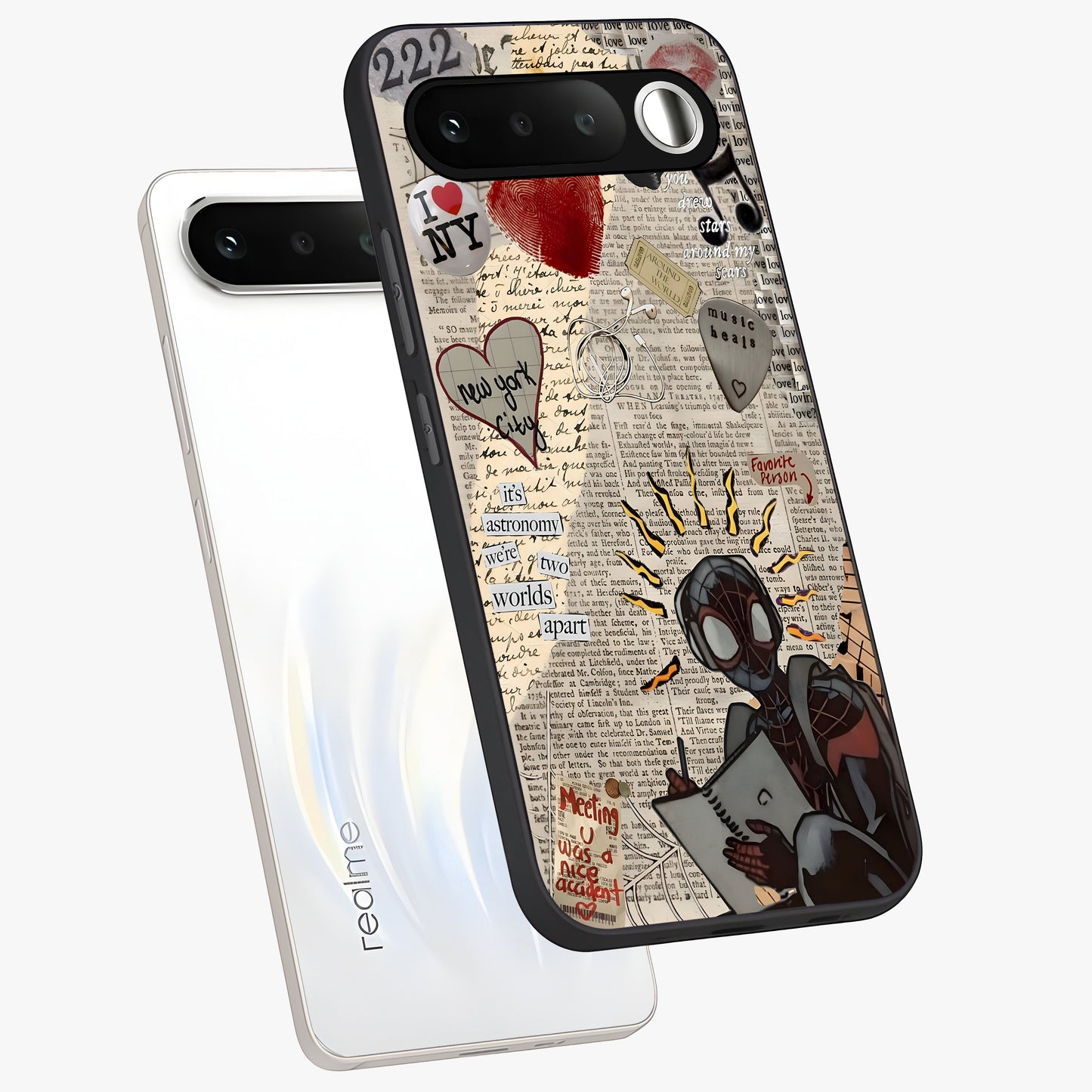 City Dream Sketch Glass Case displayed in angled mockup highlighting minimal city illustration with aesthetic sketch style.