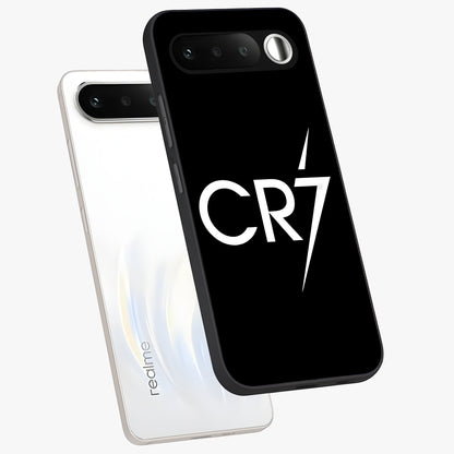 Cr7 Elite Strike Glass Case displayed in angled mockup highlighting powerful sports graphic with bold athletic theme.