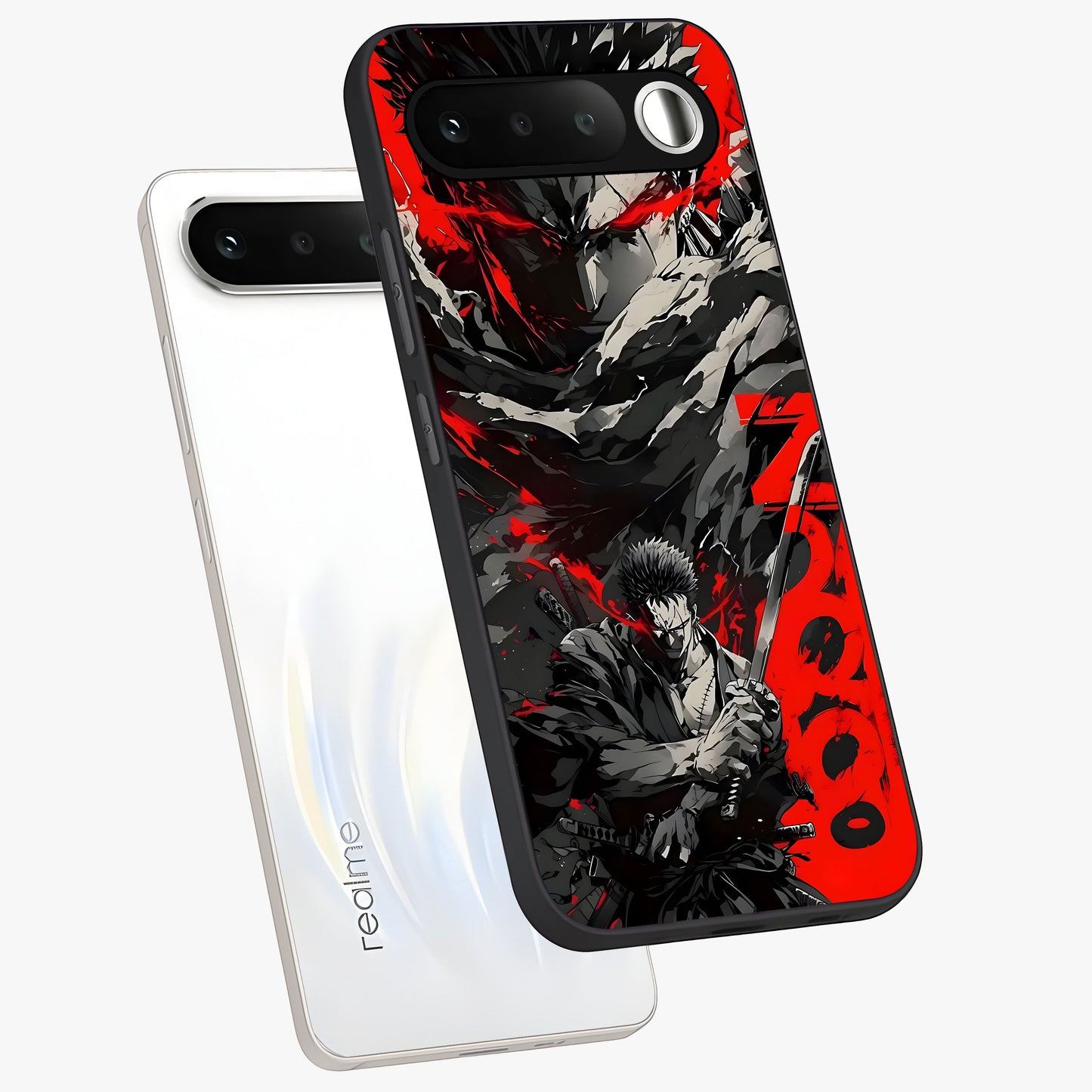 Demon Sword Resolve Glass Case displayed in angled mockup highlighting powerful demon sword illustration with dark fantasy aesthetic.