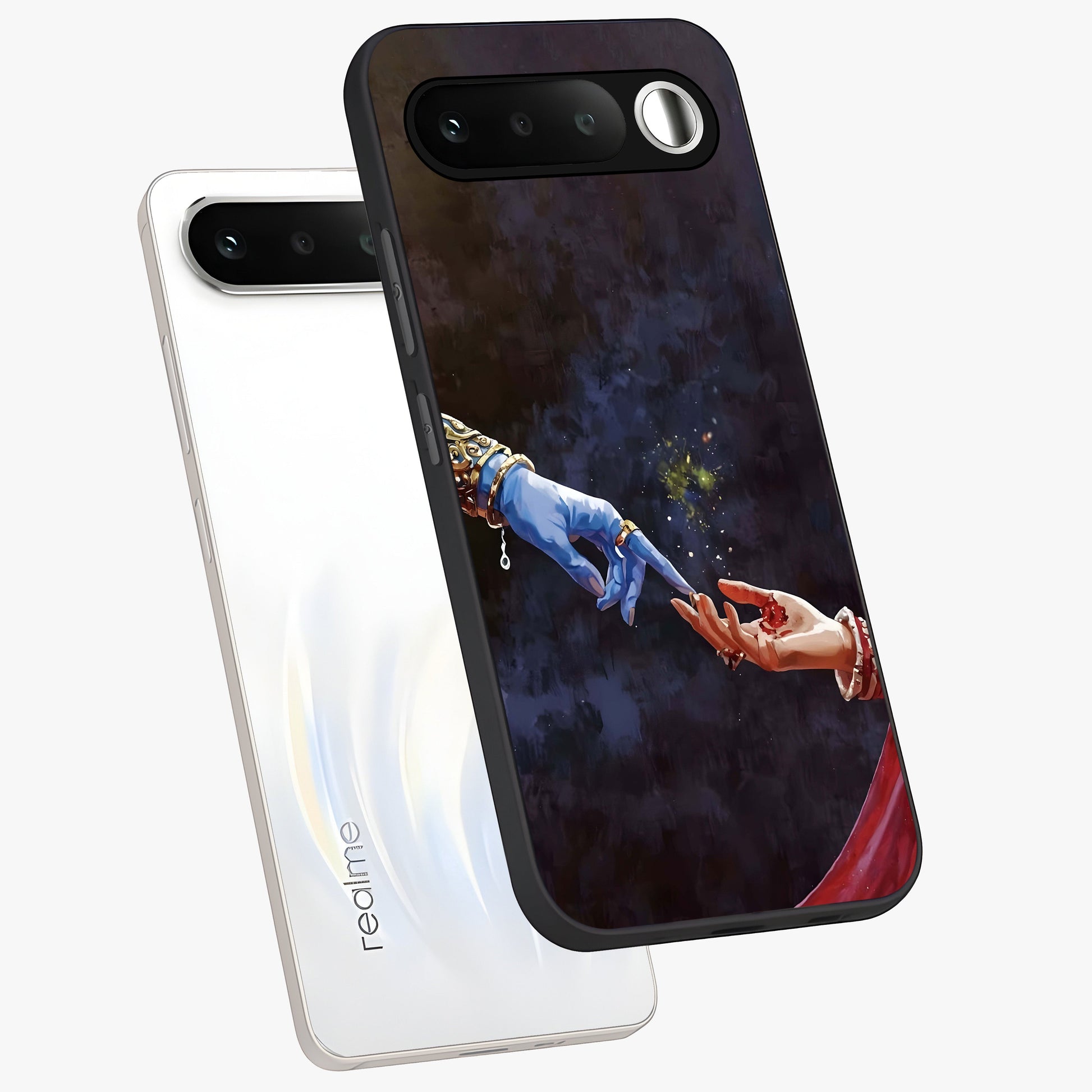 Divine Touch Eternal Glass Case displayed in angled mockup highlighting elegant divine inspired design with calm aesthetic style.