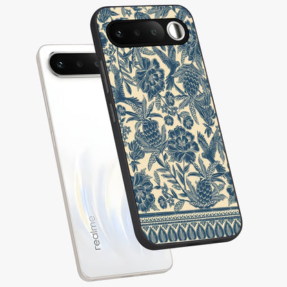 Heirloom Wild Bloom Glass Case displayed in angled mockup highlighting botanical bloom design with classic aesthetic style.