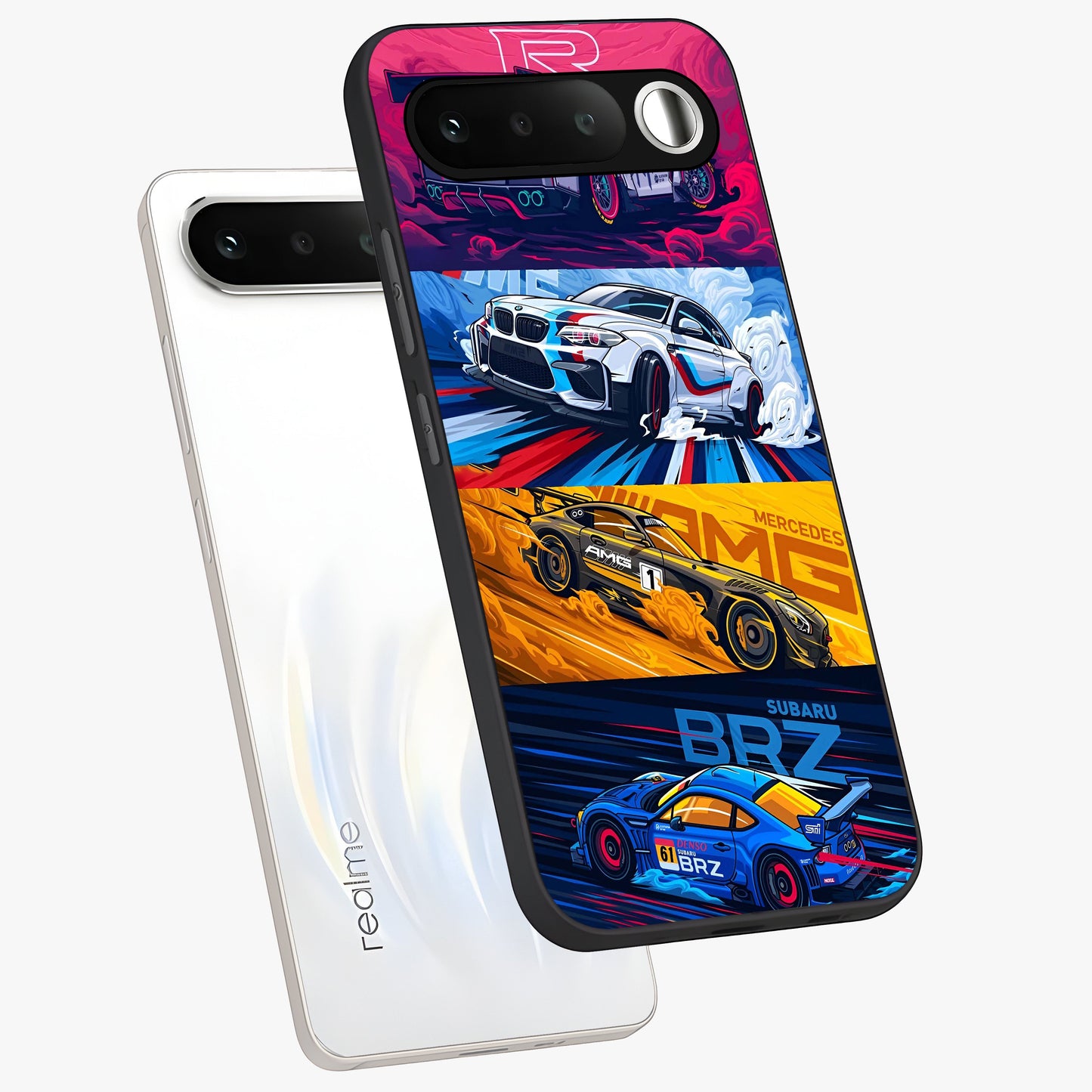 JDM Sports Car Glass Case displayed in angled mockup highlighting sleek Japanese racing car design with automotive aesthetic.