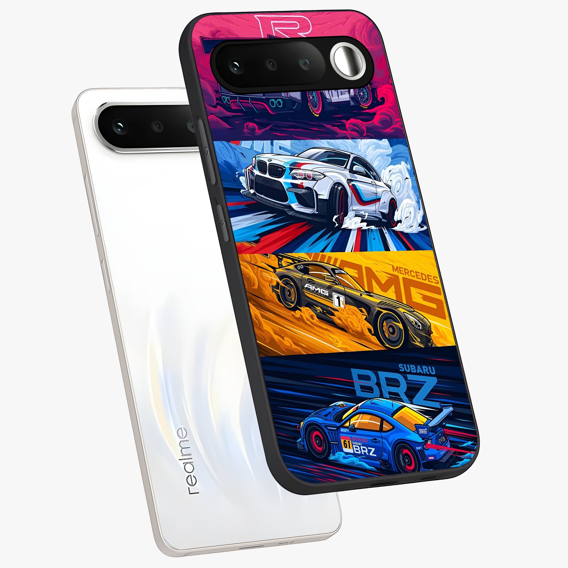 JDM Sports Car Glass Case displayed in angled mockup highlighting sleek Japanese racing car design with automotive aesthetic.