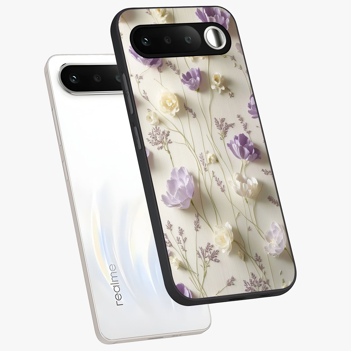 Lilac Breeze Harmony Glass Case displayed in angled mockup highlighting calm lilac breeze design with soothing aesthetic style.