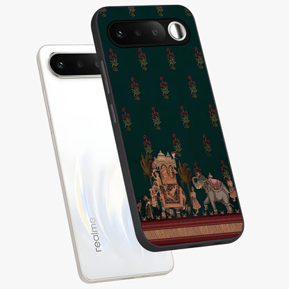 Macmerise Glass Case displayed in angled mockup highlighting trendy graphic design with sleek aesthetic style.