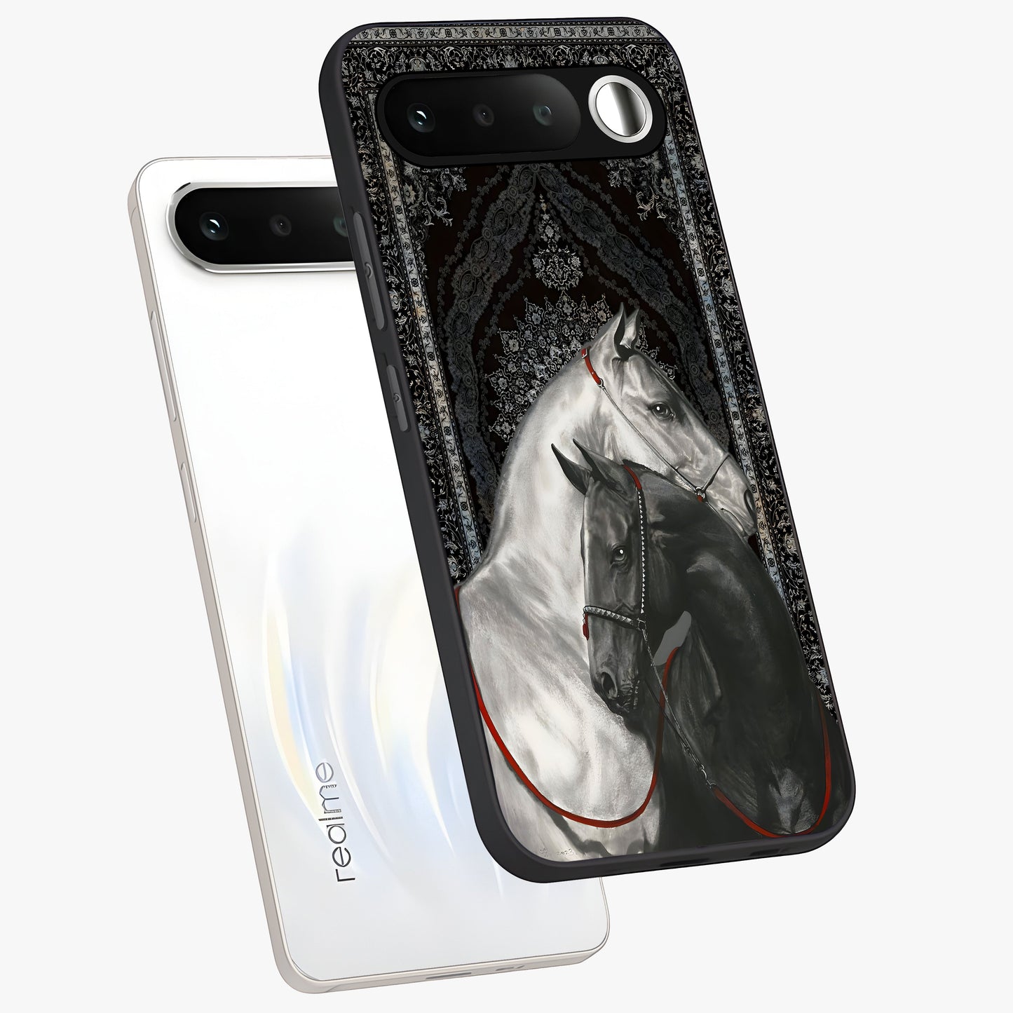Majestic Ride Legacy Glass Case displayed in angled mockup highlighting sleek vehicle design with bold racing aesthetic.