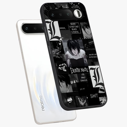Midnight Chaos Mind Glass Case displayed in angled mockup highlighting chaotic artistic design with dramatic midnight aesthetic.