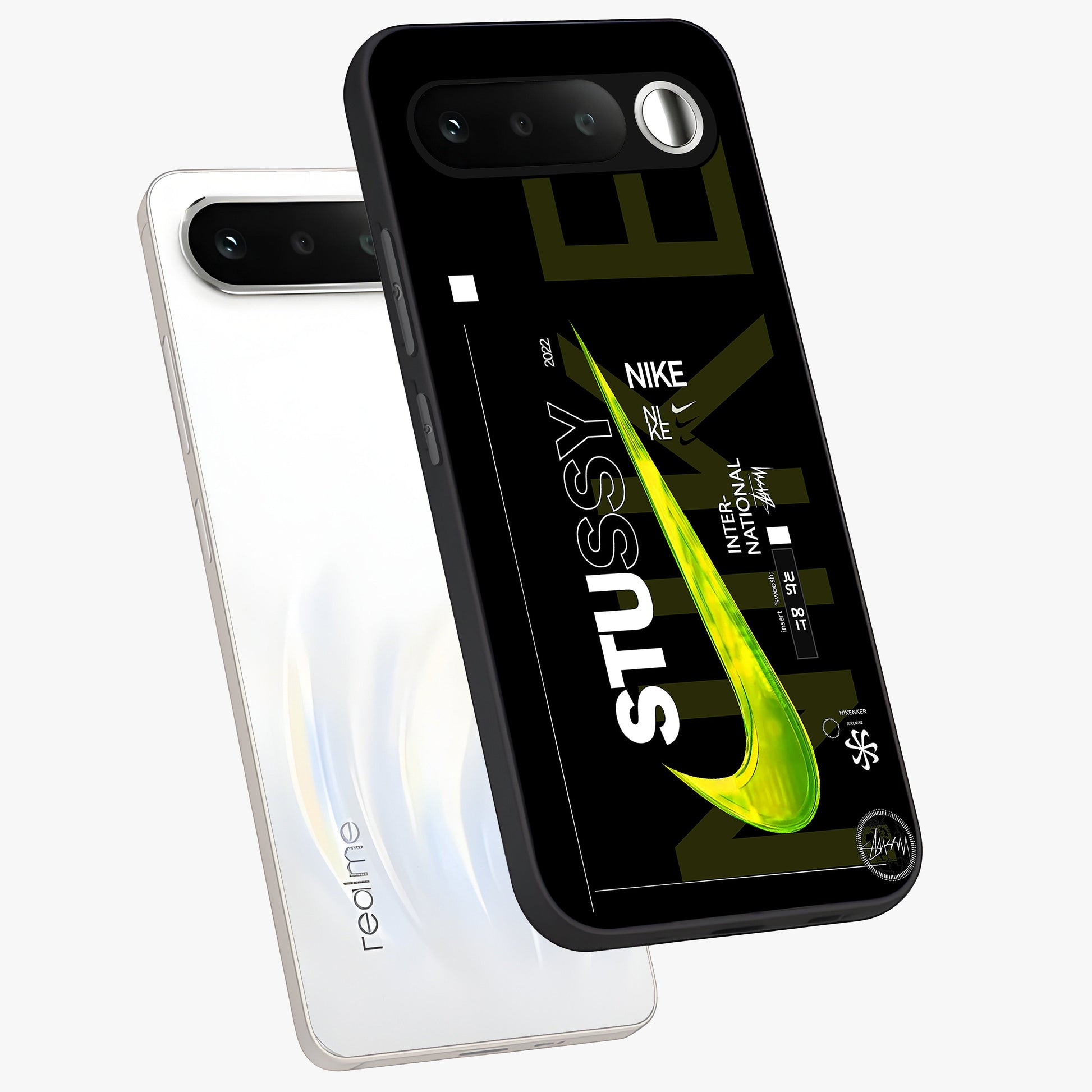 Neon Street Edition Glass Case displayed in angled mockup highlighting vibrant urban design with bold street aesthetic.
