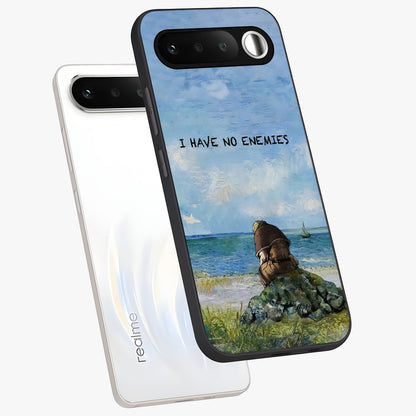 Peace Beyond War Glass Case displayed in angled mockup highlighting meaningful message design with artistic aesthetic style.
