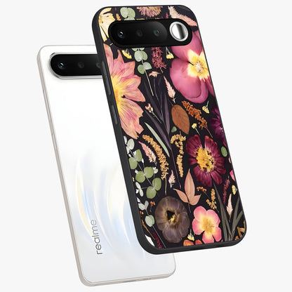 Petal Dream Tapestry Glass Case displayed in angled mockup highlighting decorative petal pattern with elegant botanical aesthetic.