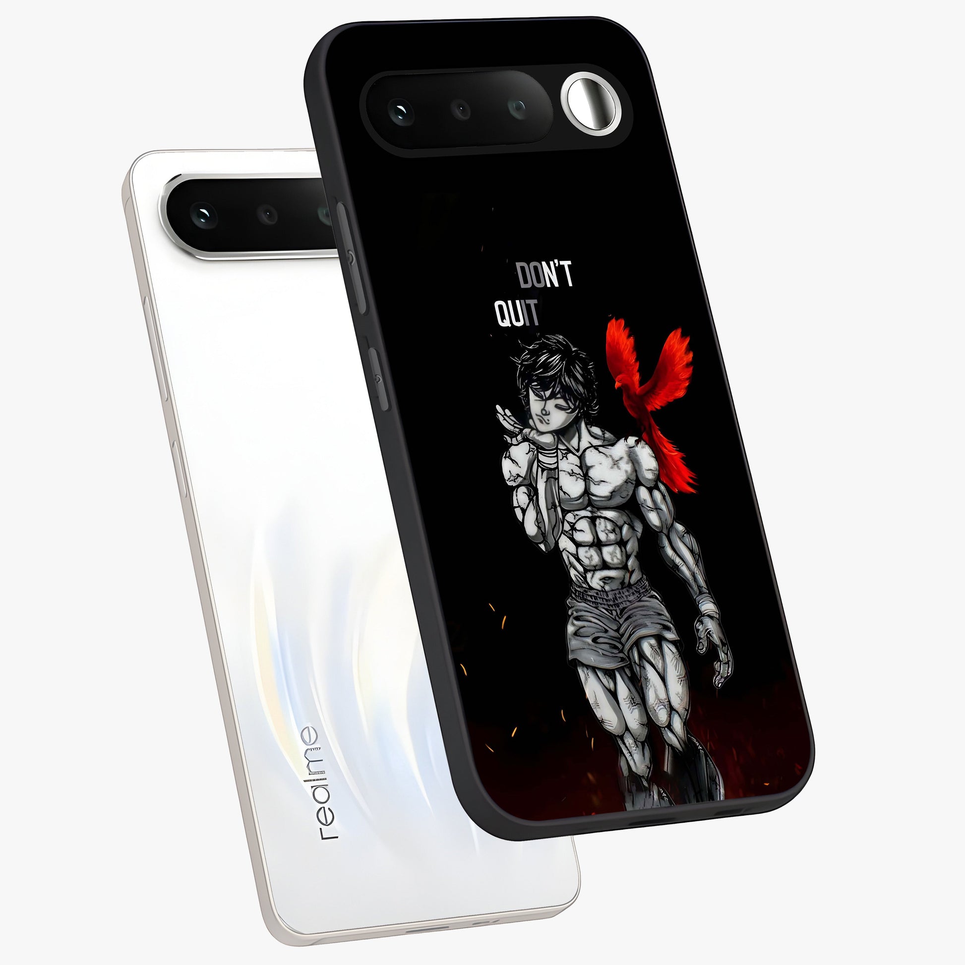 Rise Beyond Limits Glass Case displayed in angled mockup highlighting inspiring message design with modern aesthetic style.