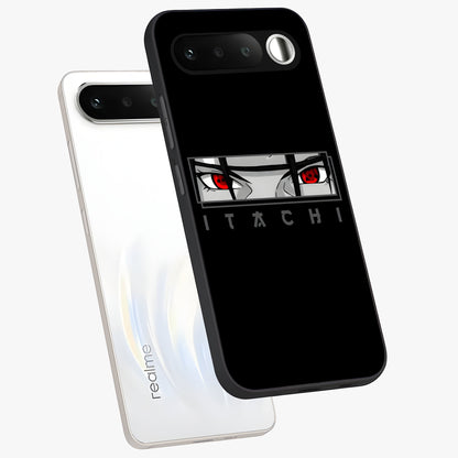 Scarlet Gaze Dominance Glass Case displayed in angled mockup highlighting intense visual design with bold scarlet aesthetic.