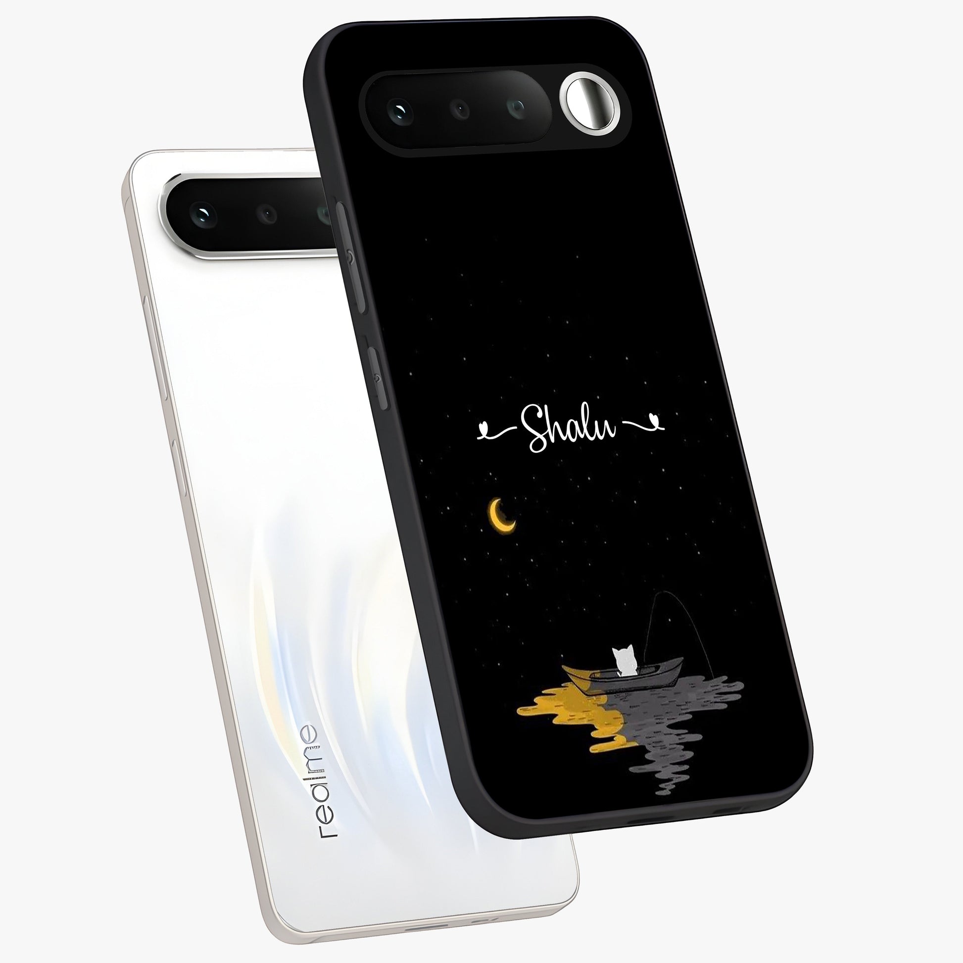 Silent Night Row Glass Case displayed in angled mockup highlighting peaceful evening design with dreamy night aesthetic.