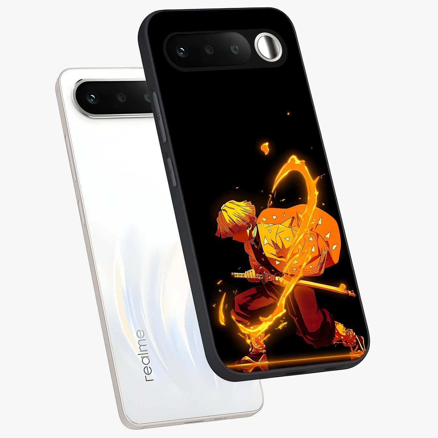 Thunder Flame Execution Glass Case displayed in angled mockup highlighting dramatic fire themed design with intense fantasy aesthetic.