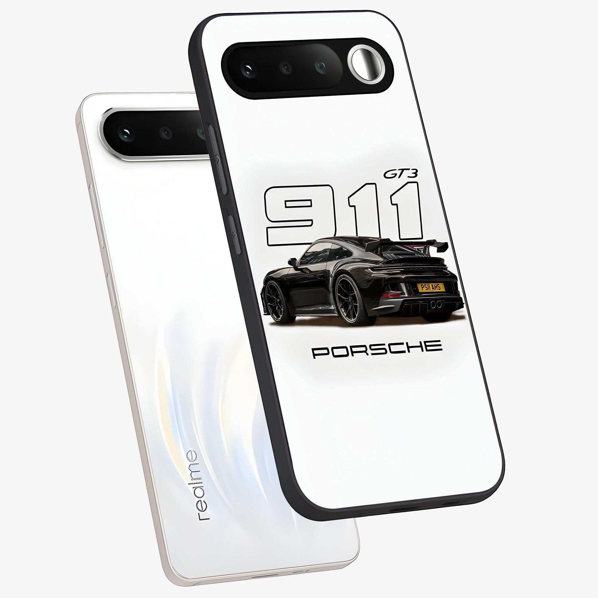Turbo Legacy Icon Glass Case displayed in angled mockup highlighting dynamic automotive design with performance aesthetic.
