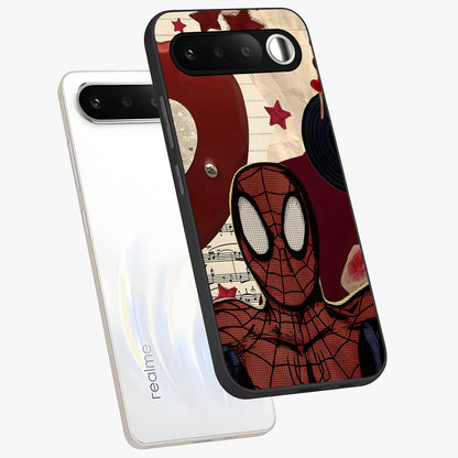 Web Warrior Vibes Glass Case displayed in angled mockup highlighting dynamic web design with comic style aesthetic.
