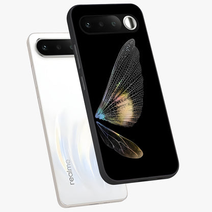 Whispers Of Wings Glass Case displayed in angled mockup highlighting soft feather design with celestial aesthetic style.
