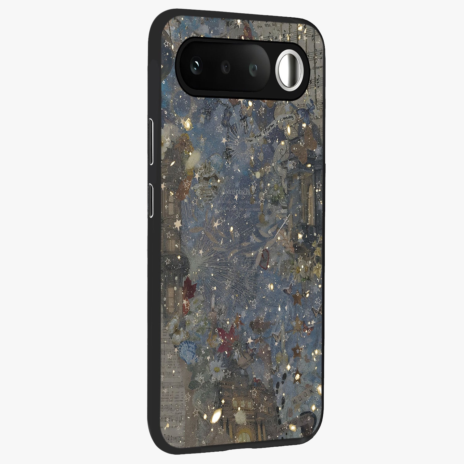 Aesthetic Astrolophia Glass Case upright view showcasing soft aesthetic theme with stylish modern look.