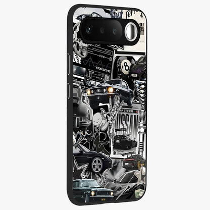 Aesthetic Dark Love Glass Case upright view showcasing dramatic romantic artwork with modern aesthetic style.
