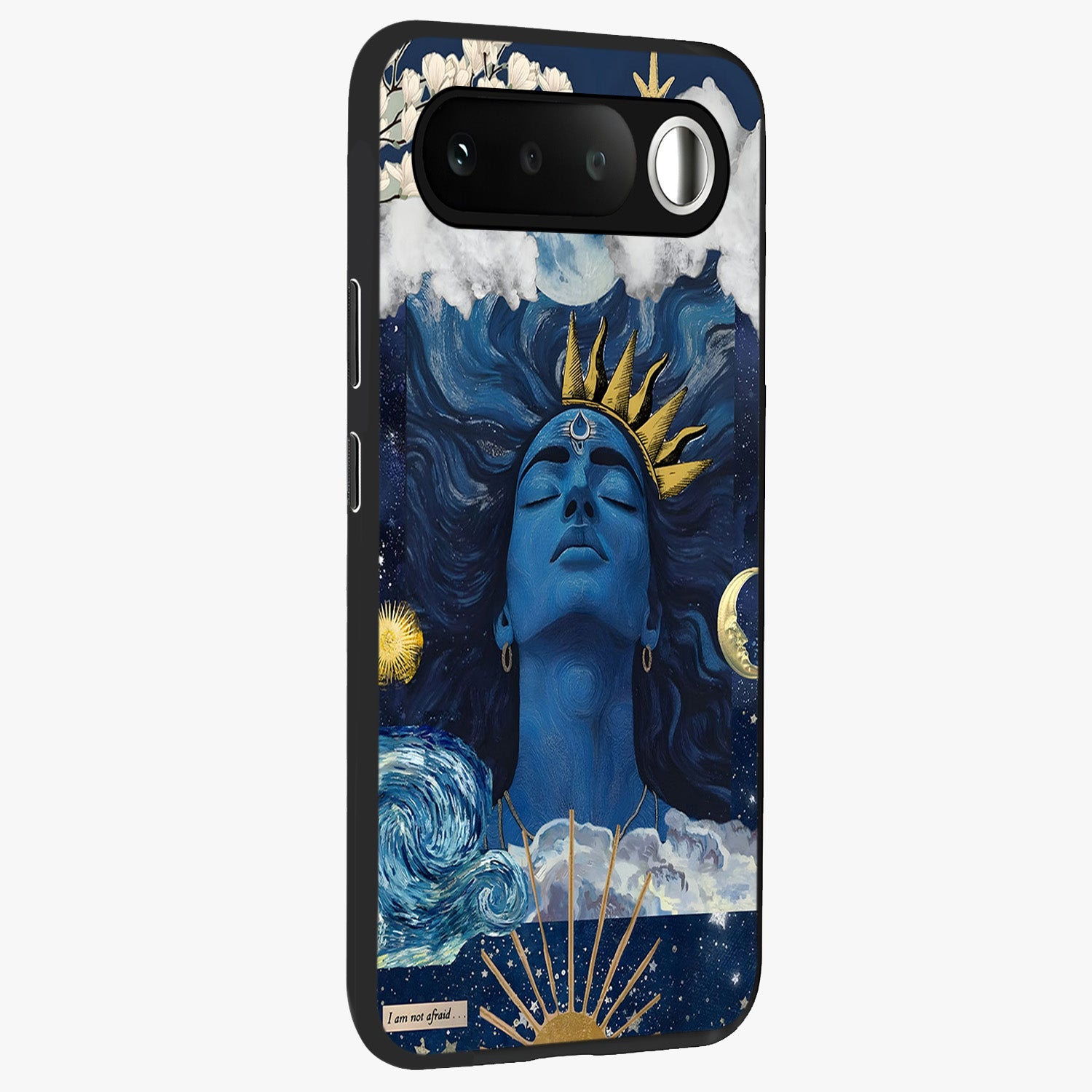 Aesthetic Lord Shiva Glass Case upright view showcasing powerful Lord Shiva artwork with devotional theme.