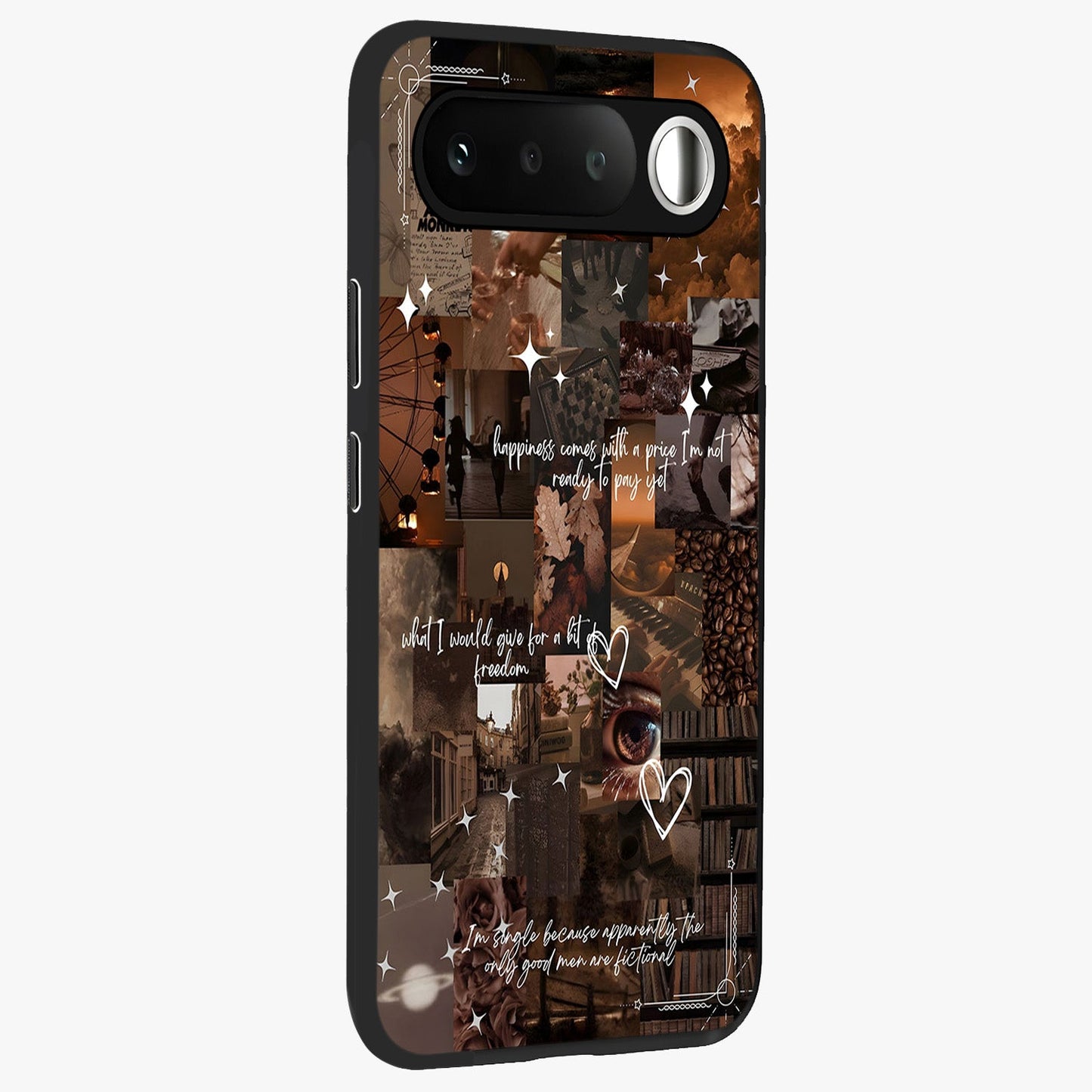 Bittersweet Aesthetic Chaos Glass Case upright view showcasing bold artistic chaos design with modern aesthetic style.