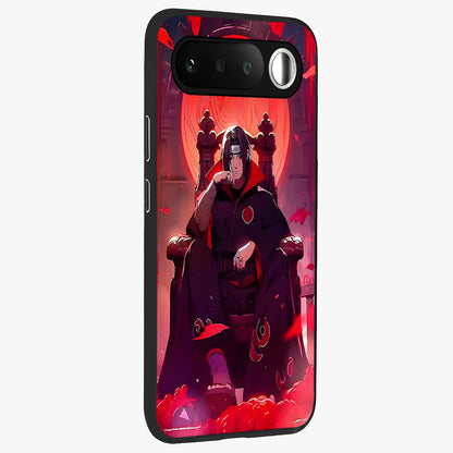 Blood Moon Sovereign Glass Case upright view showcasing powerful moon inspired artwork with cosmic aesthetic style.
