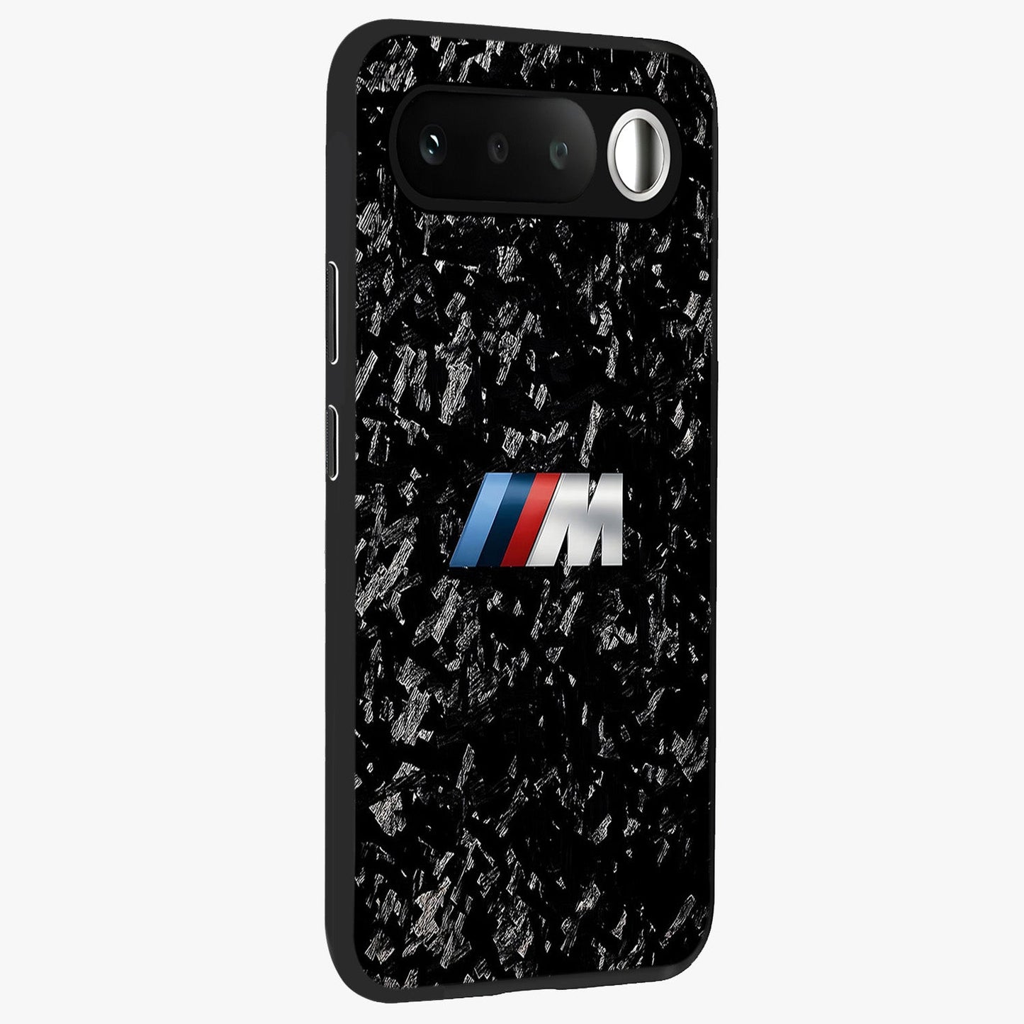 Carbon Speed Mark Glass Case upright view showcasing modern carbon speed graphic with bold automotive theme.
