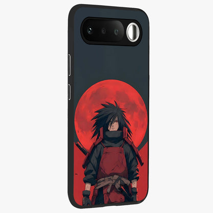 Crimson Moon Warlord Glass Case upright view showcasing powerful warlord artwork with dark celestial theme.