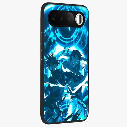 Cursed Energy Clash Glass Case upright view showcasing dramatic clash artwork with bold supernatural theme.