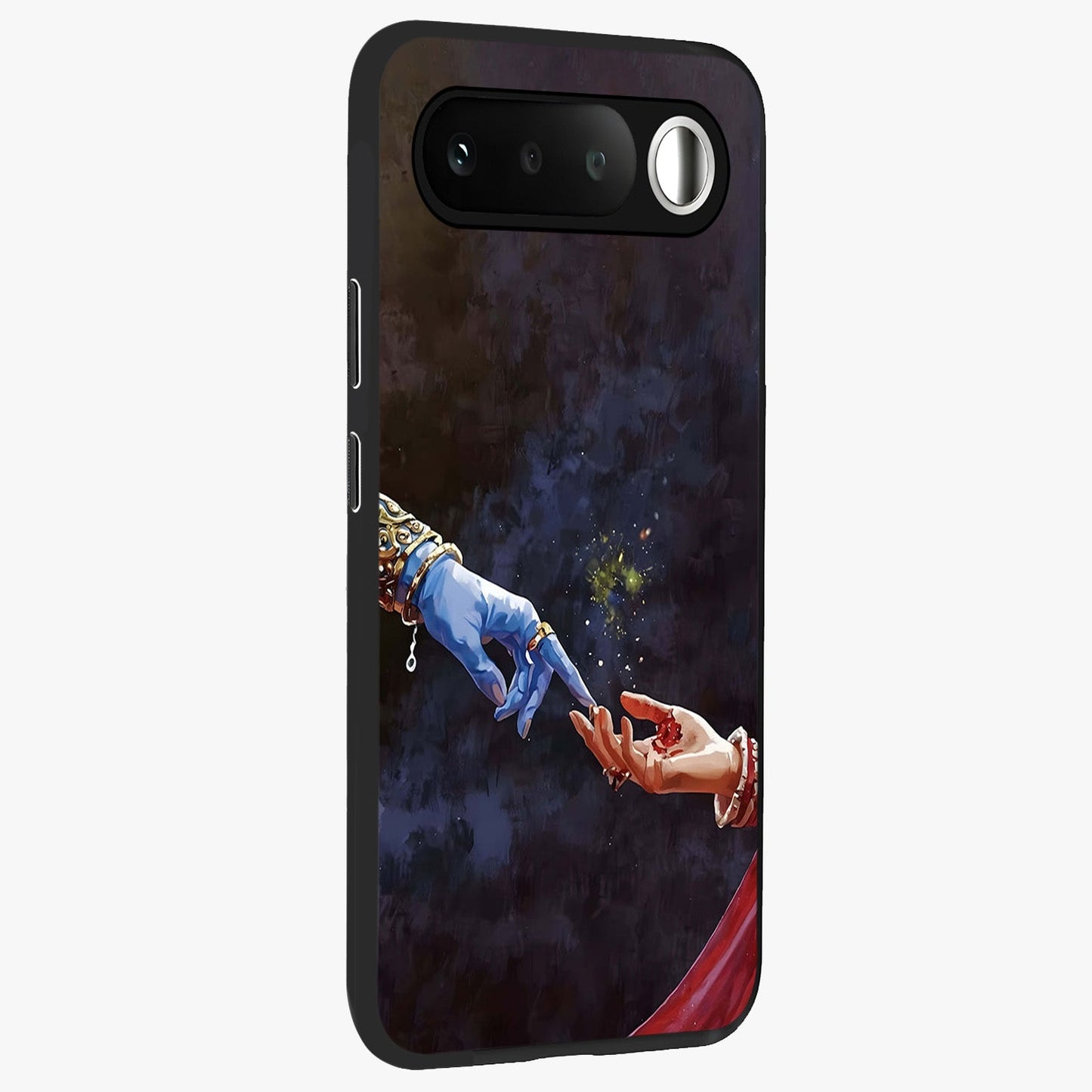 Divine Touch Eternal Glass Case upright view showcasing peaceful spiritual artwork with eternal divine theme.