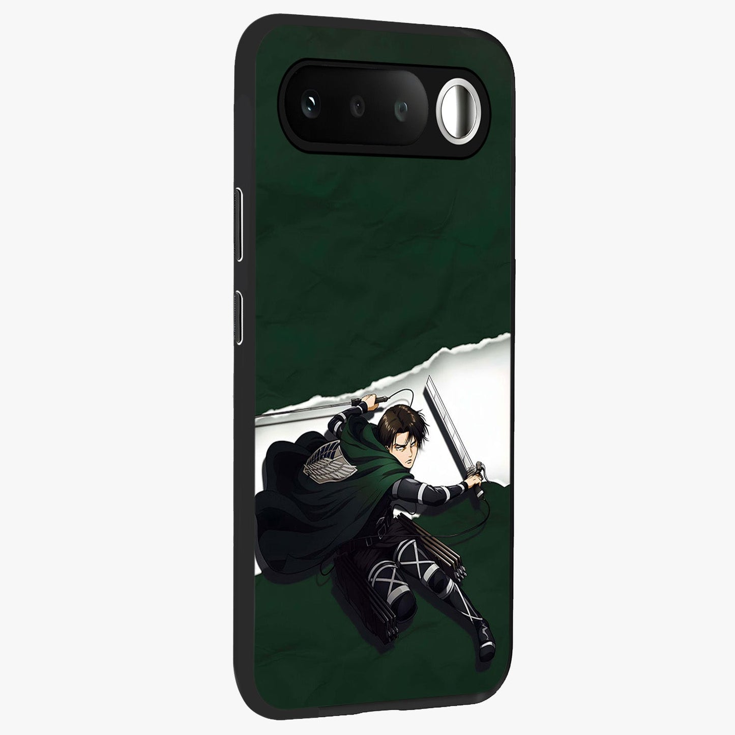 Emerald War Vanguard Glass Case upright view showcasing dramatic warrior artwork with bold fantasy theme.