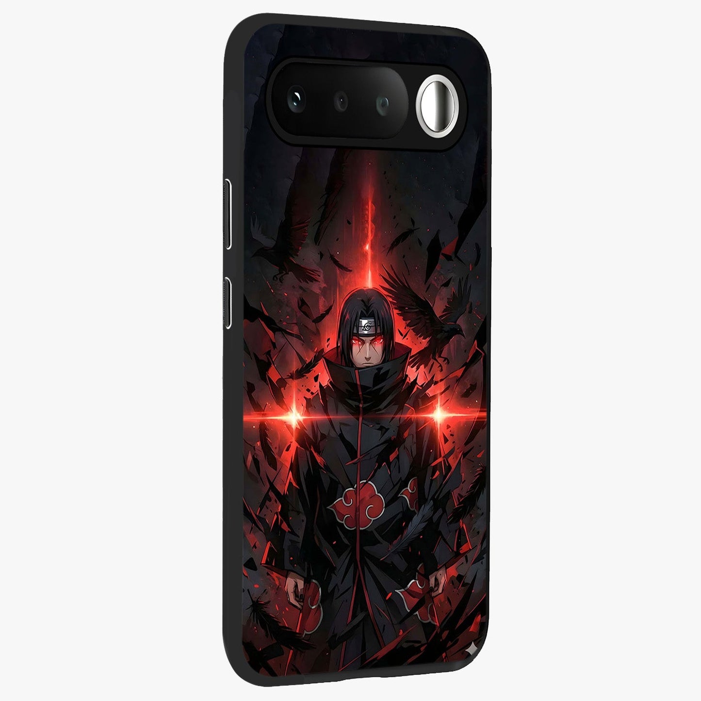 Focused Blade Discipline Glass Case upright view showcasing strong typography statement with sleek motivational theme.